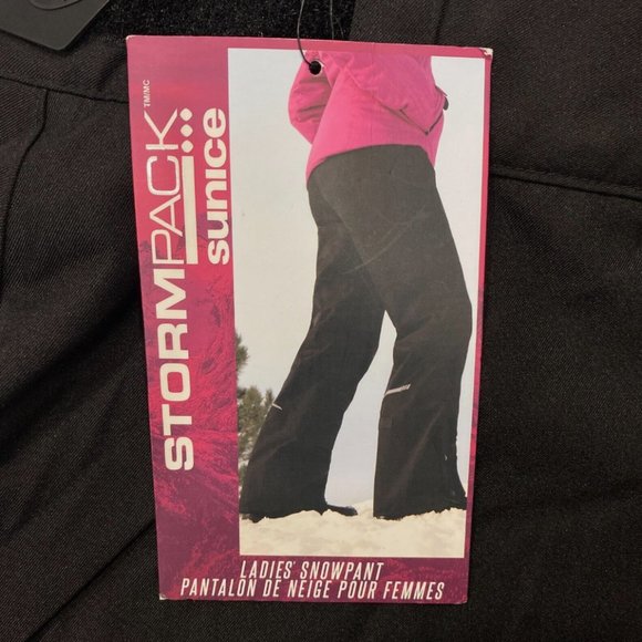 NEW SunIce Stormpack Women's Size Medium Black Snow Ski Pants with Boot Gaiters - Picture 3 of 15